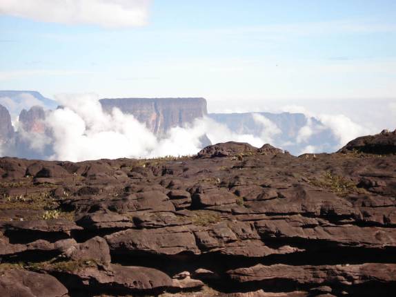 Chegando à borda do Monte Roraima, na  Venezuela, em 2007